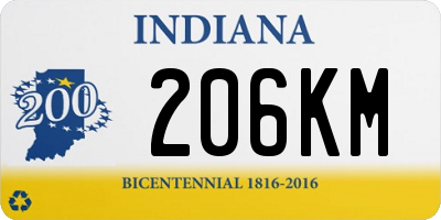 IN license plate 206KM