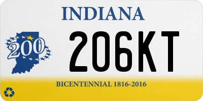 IN license plate 206KT