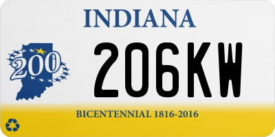 IN license plate 206KW