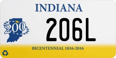 IN license plate 206L