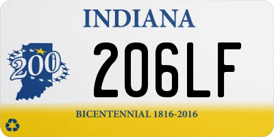 IN license plate 206LF