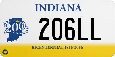 IN license plate 206LL