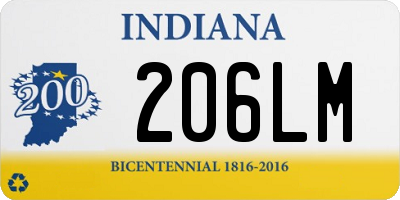 IN license plate 206LM