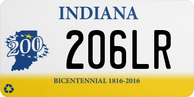 IN license plate 206LR