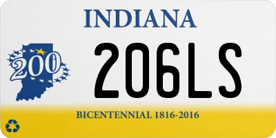 IN license plate 206LS