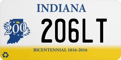 IN license plate 206LT