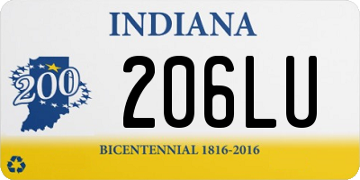 IN license plate 206LU