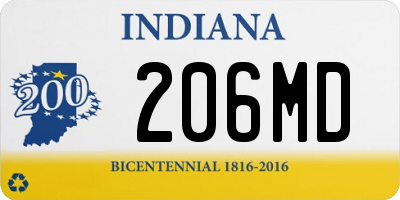 IN license plate 206MD