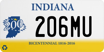 IN license plate 206MU