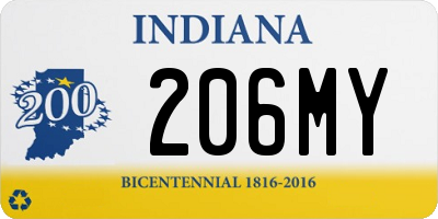 IN license plate 206MY