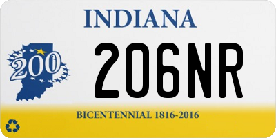 IN license plate 206NR