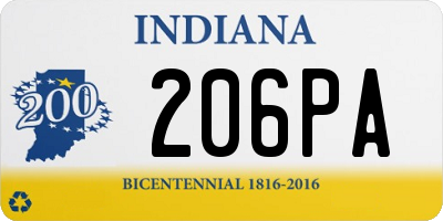 IN license plate 206PA