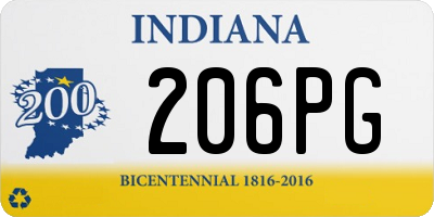 IN license plate 206PG