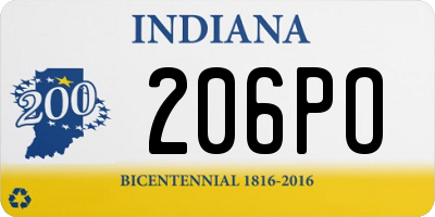 IN license plate 206PO