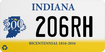 IN license plate 206RH