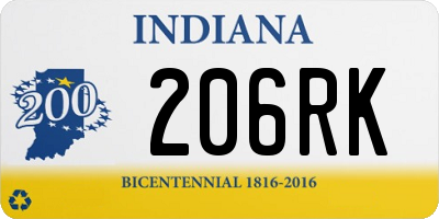 IN license plate 206RK