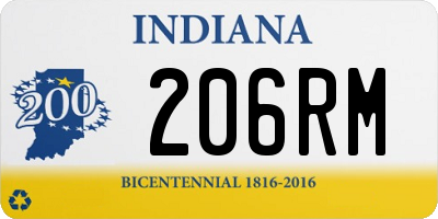 IN license plate 206RM