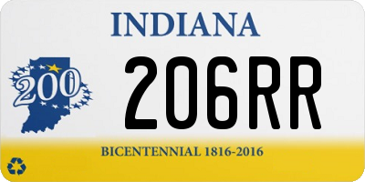 IN license plate 206RR