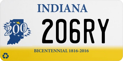 IN license plate 206RY