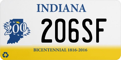 IN license plate 206SF