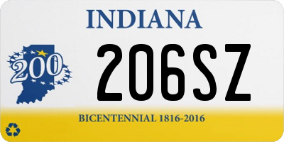 IN license plate 206SZ