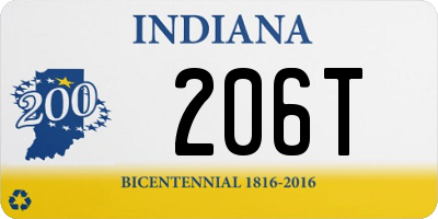 IN license plate 206T