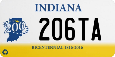 IN license plate 206TA
