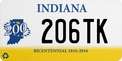 IN license plate 206TK