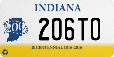 IN license plate 206TO