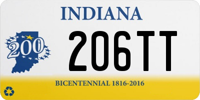 IN license plate 206TT