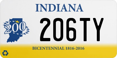 IN license plate 206TY