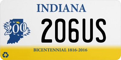 IN license plate 206US