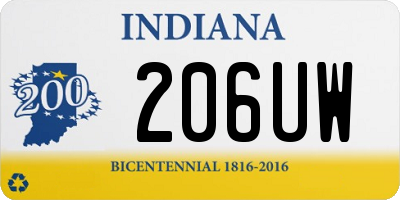 IN license plate 206UW