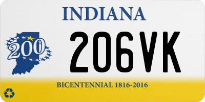 IN license plate 206VK