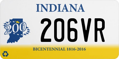 IN license plate 206VR