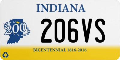 IN license plate 206VS