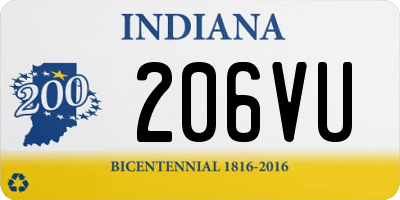 IN license plate 206VU