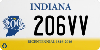 IN license plate 206VV