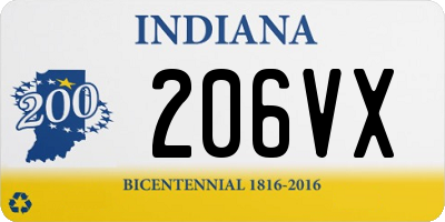 IN license plate 206VX