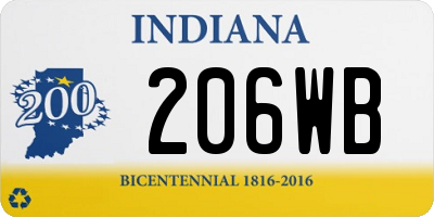 IN license plate 206WB