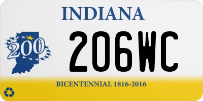 IN license plate 206WC