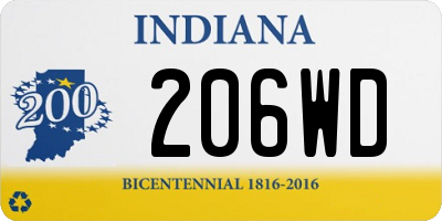 IN license plate 206WD