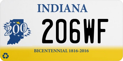 IN license plate 206WF