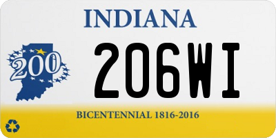 IN license plate 206WI