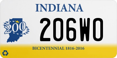 IN license plate 206WO