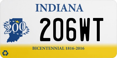 IN license plate 206WT