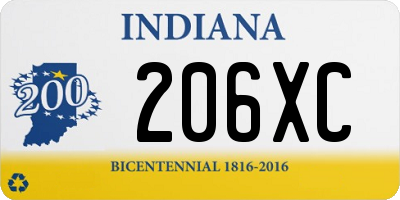 IN license plate 206XC
