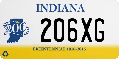 IN license plate 206XG