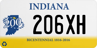 IN license plate 206XH