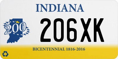 IN license plate 206XK